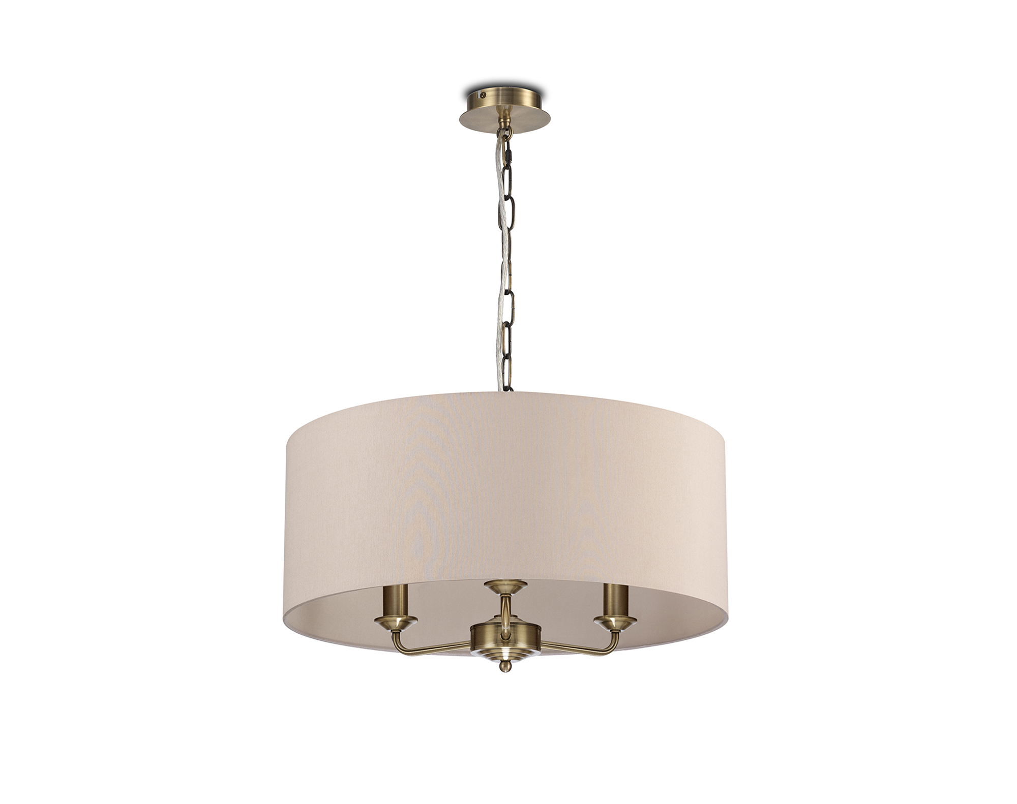 Banyan 50cm 3 Light Pendant Antique Brass, Nude Beige/Moonlight DK0050  Deco Banyan